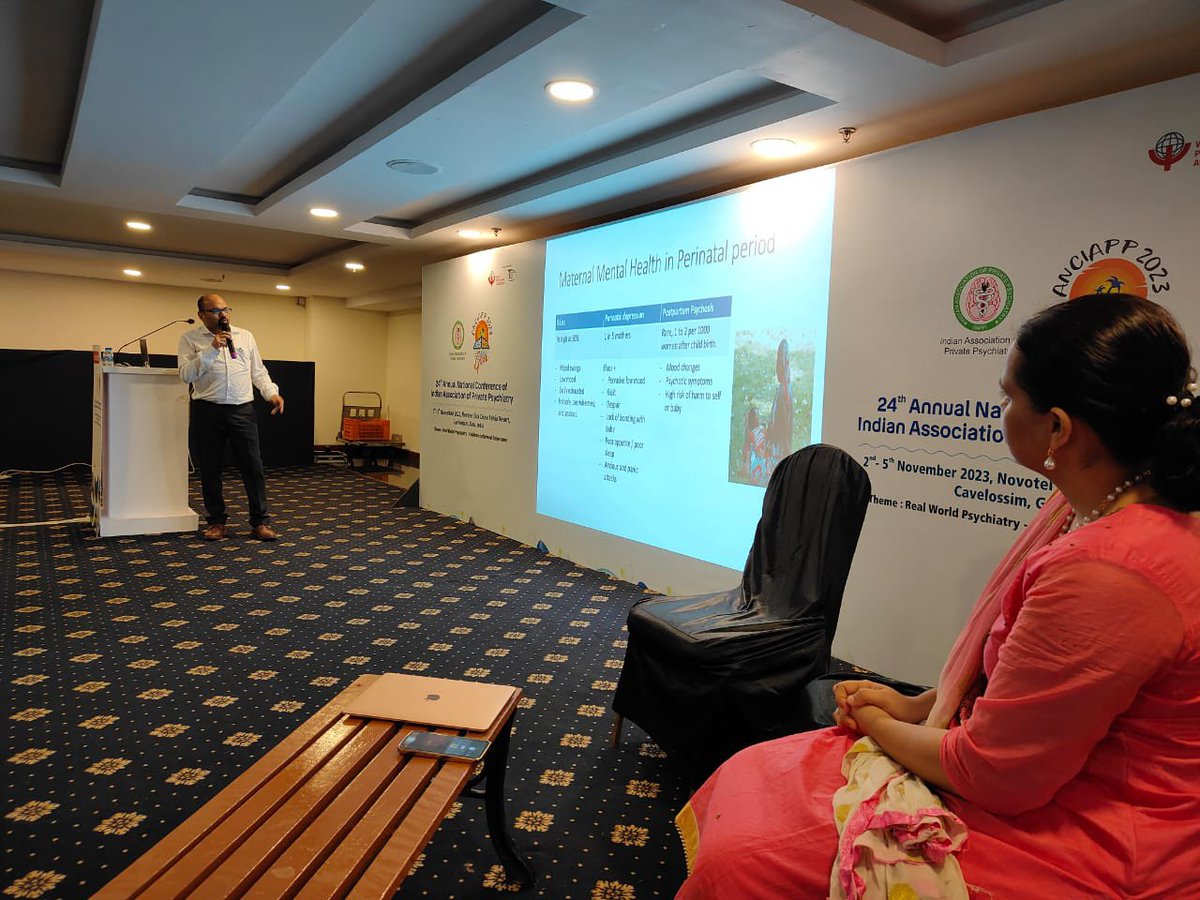 RavindraMusings's tweet photo. Shared about our work in perinatal mental health along with my colleague @sharma_tanushri at the Annual National Conference of Indian Association of Private Psychiatrists. 

Perinatal depression is very common but is commonly missed. https://t.co/d8o5ZIIGe6