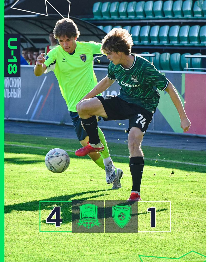 Волевая победа - как резюме всего сезона 💪😎🏁

⚽️ Арсений Попушой 
⚽️ Артур Авагумян 
⚽️ Станислав Олейник (пенальти) 
⚽️ Сергей Дедяев 

#FCK_Academy2006 #ЮФЛ1 #КраснодарСтрогино