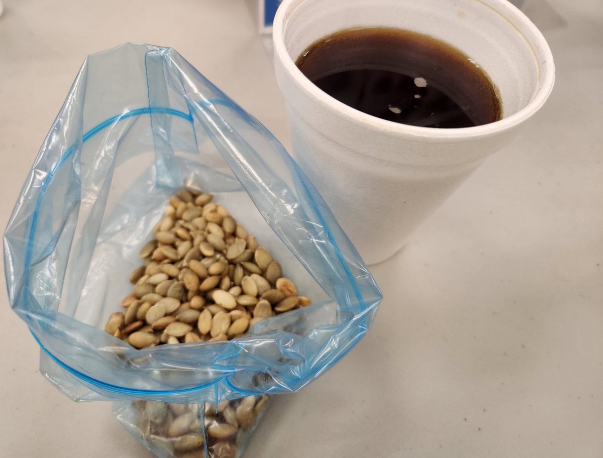 Kimberlyannasky's tweet photo. Some unshelled pumkin seeds🎃 with coffee☕️!^^
#KimberlySky #LifeInGeneral #BlogUpDate #FoodForWork https://t.co/ZxjymujrfM