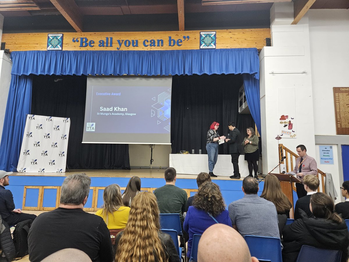 SMA_Technical's tweet photo. Congratulations to Saad, who has been recognised for his outstanding YouTube channel. Saad won the Executives Award at the annual TTA awards ceremony. Well done Saad! #mrpython @StMungosAcademy @Scottish_TTA https://t.co/5uSeh7SemF