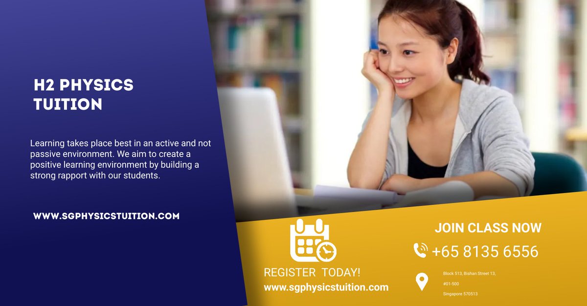 LogicThink3's tweet image. H2 Physics Tuition
Featured in the Straits Times, 5.0 Stars G Review. Best Physics, Chemistry, Math tuition in Singapore by award winning tutors. For Upper Secondary &amp;amp; JC.
Visit Website: sgphysicstuition.com
#tuition #physics #Singapore