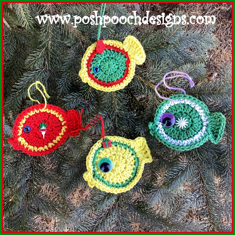 Miss Kitty's Fish ornament Crochet Pattern And Video - - - - …shpoochdesignsdogclothes.blogspot.com/2021/12/miss-k… - - #ornament #crocheting #christmasornaments #holidayornaments #fish #forcats #crochetvideo