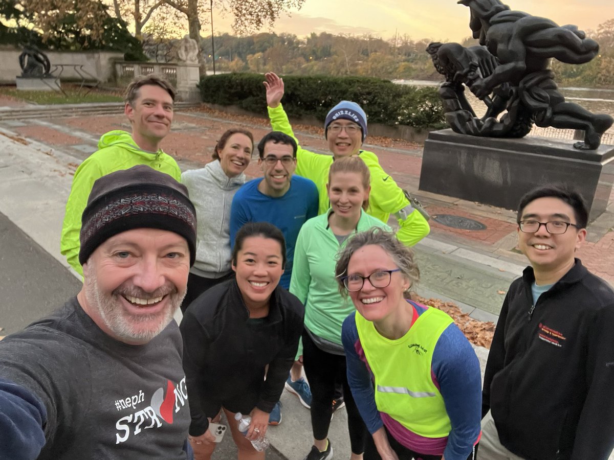 What a great early #Kidneywk start with a #850Challenge group run on the Schuylkill with old friends and new! 🙏🙏 to @jenniejlin for organizing 🏃🏃‍♀️🏃🏻‍♂️