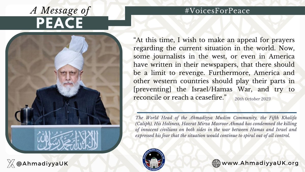 "America and other western countries should play their parts in [preventing] the Israel/Hamas War, and try to reconcile or reach a ceasefire." #VoicesForPeace