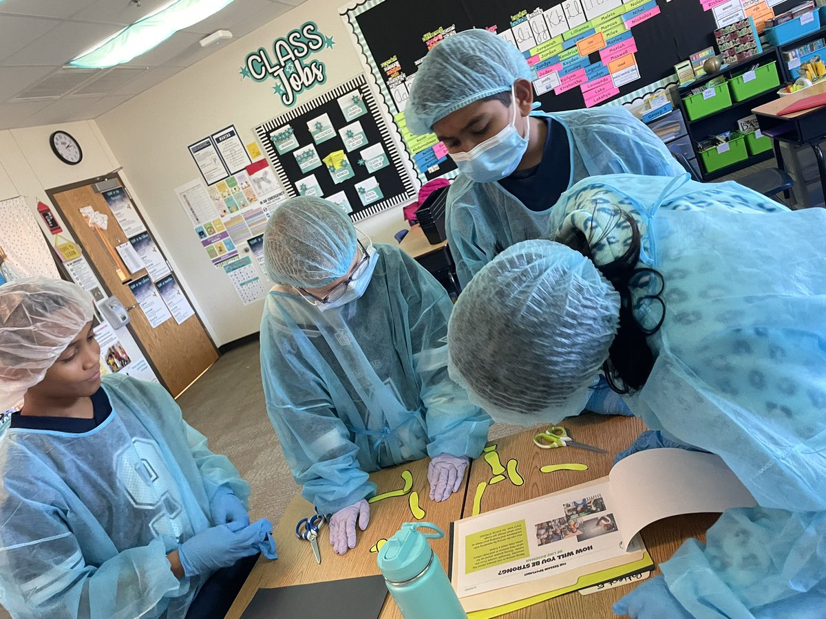 gibbschfrisco's tweet photo. 5th grade had a blast “scrubbing in” for Central Idea Surgery to wrap up our Information Unit! Their collaboration and thinking was so impressive! @FadayomiQ @PhillipsElem https://t.co/VbJh8pv7xU