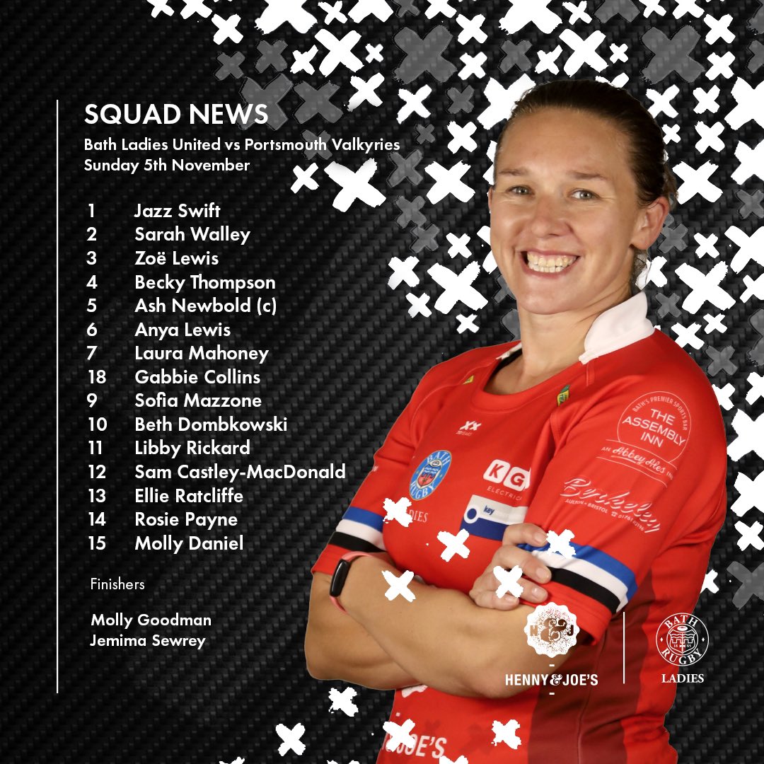 Bath Rugby Ladies (@bathrugbyladies) on Twitter photo Heading down to <a href="/PRFCValkyries/">Portsmouth Valkyries</a> on Sunday, is Bath Ladies United ๐ Go well, ladies!
#BRLXX Heading down to <a href="/PRFCValkyries/">Portsmouth Valkyries</a> on Sunday, is Bath Ladies United ๐ Go well, ladies!
#BRLXX