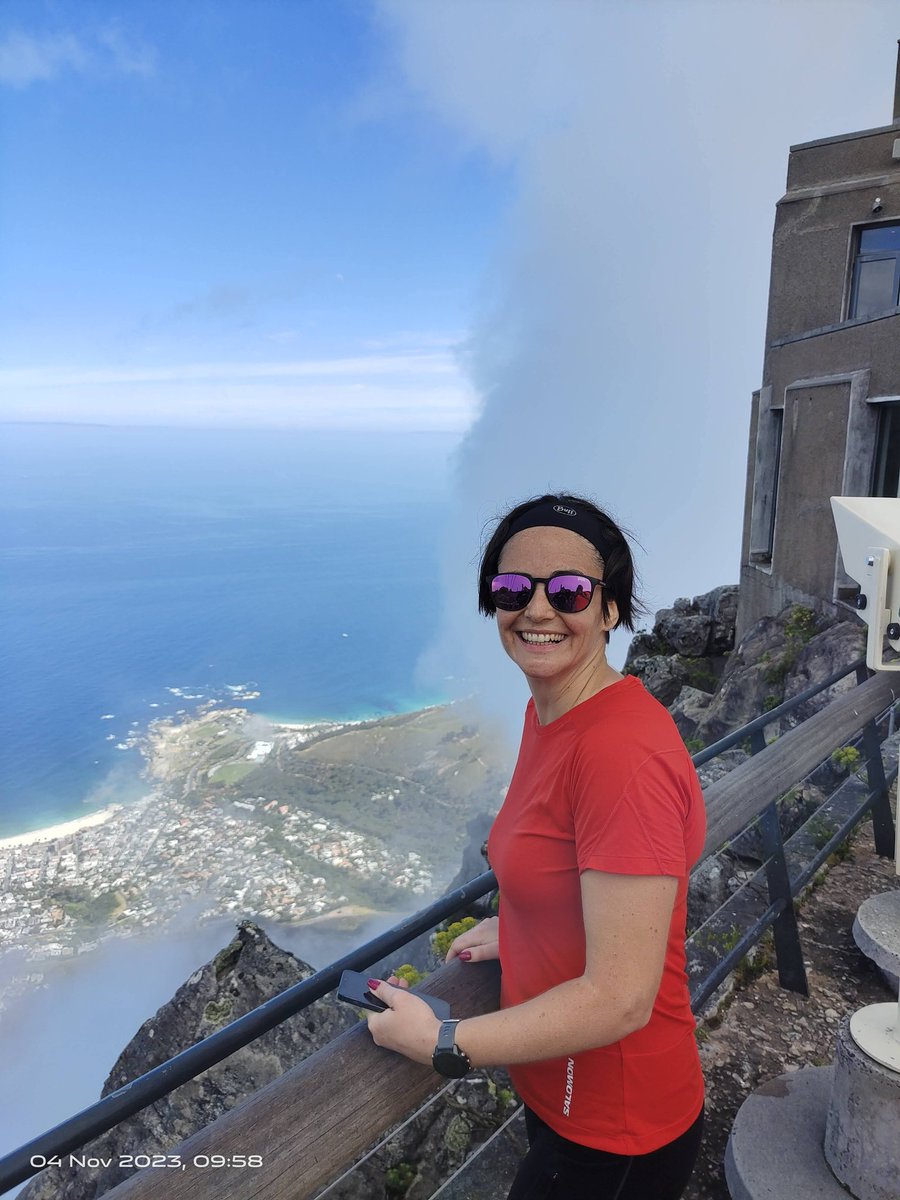 RunCapeTown's tweet photo. Florence from France is back visiting the Mother City,16 years after she did a 6-month study in stellenbosch.what a great way to re-explore &amp; enjoy @lovecapetown with a run/hike to the top of @TableMountainZA with @andrewseye @TableMountainNP #runcapetown #trailrunning #runtagit https://t.co/3BSEP5bG6f