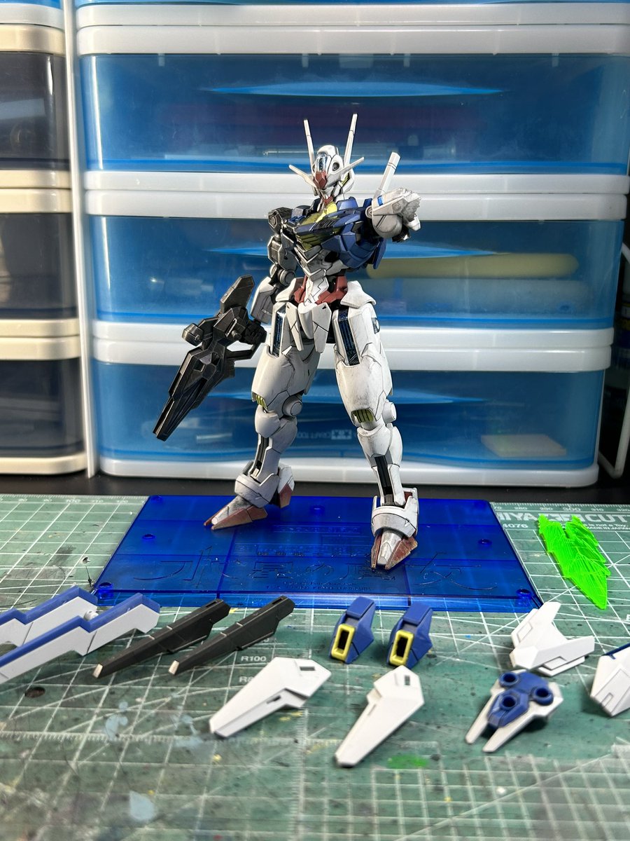 bark4382's tweet image. HG ガンダムエアリアル
パーメットスコア6（ダメージver.）完成！
Part1
ミカエリスとの決闘でボロボロになったエアリアルを
再現して見ました👍

#彗星の魔女
#ガンプラ