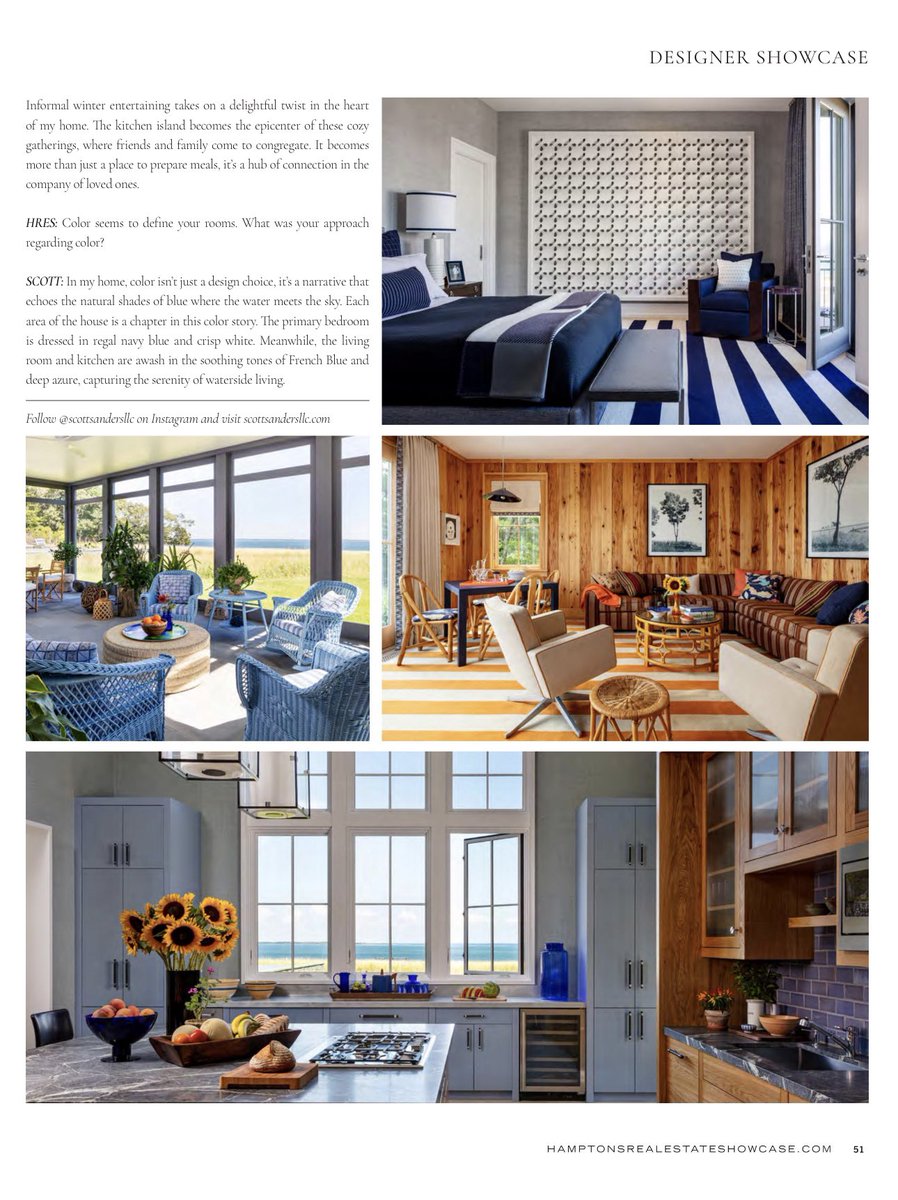 Sharing my new AT HOME design diary showcasing Scott Sanders stunning East Hampton estate. @HamptonsREShow