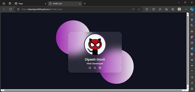 DipeshGavit333's tweet image. Day 18-19 of #100DasyOfCode
Learnt more about array and loops in javascript, done some questions on loops.
Learnt about Objects in Js,
Also revising CSS, created a simple Card using HTML and CSS! Check it out 👉dipeshgavit666.github.io/Profile-Card/