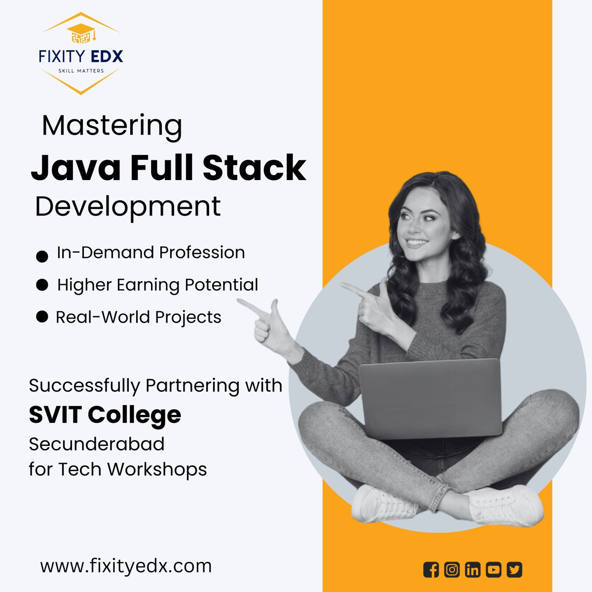 FixityEdx's tweet image. Master the Art of Building Web Applications with our PG Diploma in Java Full Stack! 

fixityedx.com/full-stack-jav…
#fixityedx #fixitytech #javafullstack #javascript #javajavajava #javascriptdeveloper #java #webdevelopment #pgdiploma #techeducation #careergrowth #codingjourney