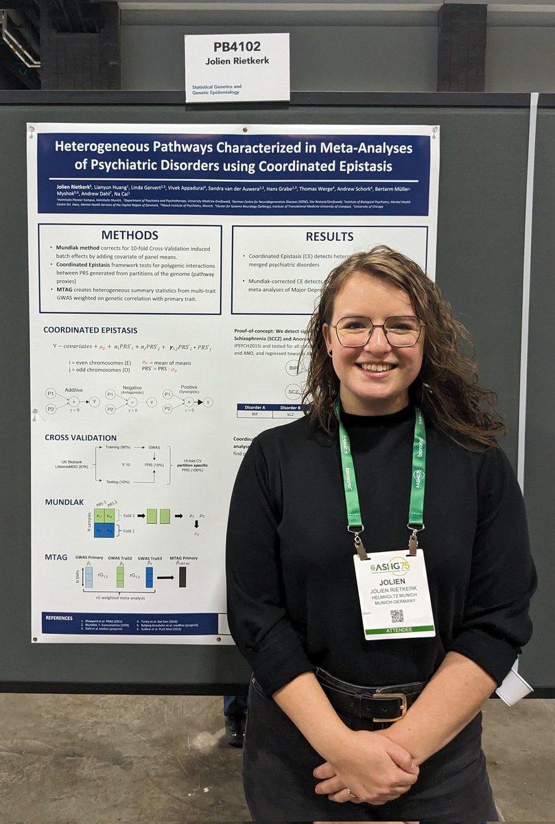 JolienRietkerk's tweet image. Excited to share our latest work at #ASHG23 poster PB4102 today! Come talk to me about psychiatric disorder heterogeneity and Coordinated Epistasis!