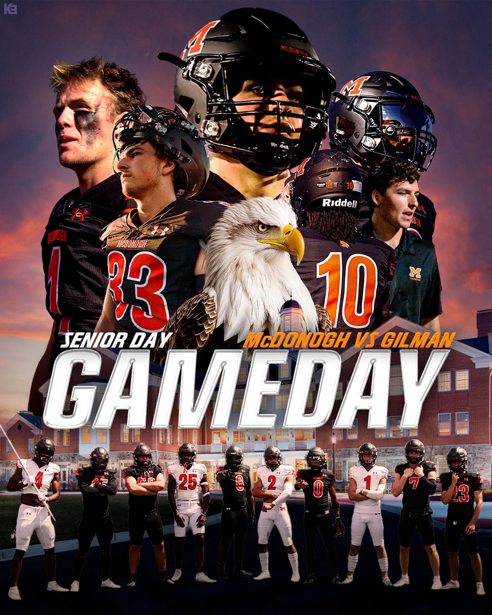 McDonoghFB's tweet photo. GameDay #BeatGilman #GoEagles🦅🧡🖤 https://t.co/EQBVfWS0WF