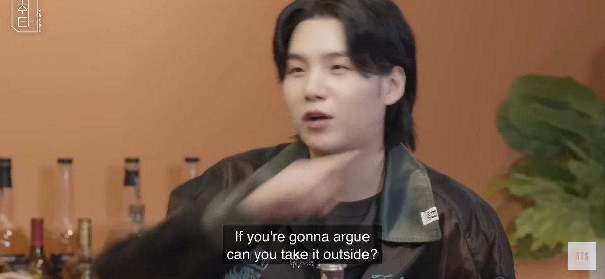 TAEKOOK STARTED ARGUING A BIT AND YOONGI ASKED THEM IF THEY COULD TAKE IT OUTSIDE