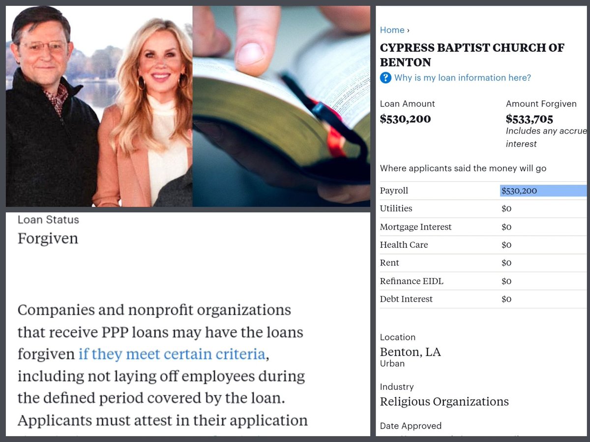 UPDATE: Cypress Baptist Church of Benton, LA never paid back the loans. They were forgiven. There is so much more to <a href="/SpeakerJohnson/">Speaker Mike Johnson</a>  and so much more to his not having a bank account. This is all so corrupt. Luckily for everyone, I'm like a brunette Nancy Drew. 🕵‍♀️