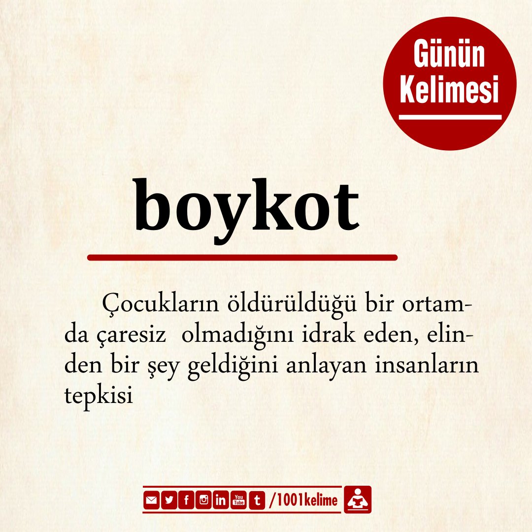 #boykot : Çocukların öldürüldüğü bir ortamda çaresiz  olmadığını idrak eden, elinden bir şey geldiğini anlayan insanların tepkisi