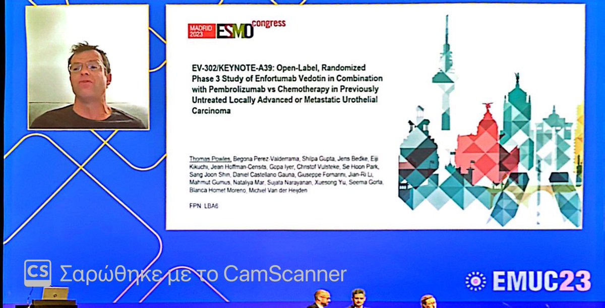 Rockstar <a href="/tompowles1/">Tom Powles</a> analyzing data from EV-302 game-changing study in mUC #EMUC23 <a href="/Uromigos/">Uromigos</a> <a href="/PGrivasMDPhD/">Petros Grivas</a> <a href="/myESMO/">ESMO - Eur. Oncology</a> <a href="/Uroweb/">European Association of Urology (EAU)</a> <a href="/TiansterZhang/">Tian Zhang, MD, MHS, FASCO (@tiansterzhangmd.bsky)</a> <a href="/montypal/">Sumanta K. Pal, MD, FASCO</a> <a href="/DrChoueiri/">Toni Choueiri, MD</a> <a href="/sonpavde/">Guru P. Sonpavde, MD</a> <a href="/OncoAlert/">OncoAlert</a> <a href="/DrYukselUrun/">Yüksel Ürün</a> <a href="/apolo_andrea/">Andrea Apolo, M.D.</a> <a href="/brian_rini/">Brian Rini, MD</a> <a href="/amerseburger/">Axel S. Merseburger</a> <a href="/HeSMO_X/">ΕΟΠΕ</a> <a href="/EllokGr/">ΕΛΛΟΚ</a>