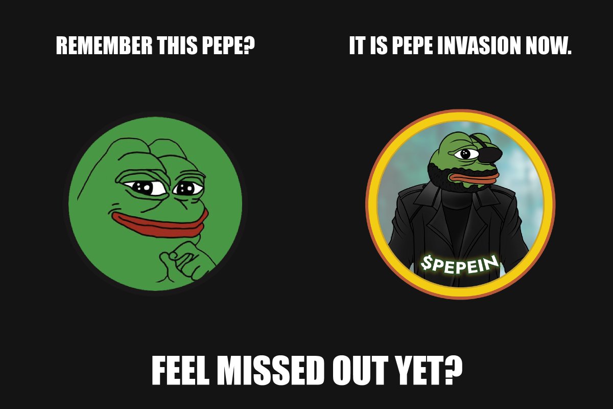CryptoSayl5's tweet photo. @rovercrc Hey, have you heard about @PepeInvasion_OG?🔥Pepe Invasion is a historical token memeverse. $Pepein is the answer to the average this pepe that pepe. The ultimate memeverse of Pepes pushing the limits. 🚀 #PepeInvasion #PepeCommunity #CryptoRollerCoaster https://t.co/TIyprmQkrK