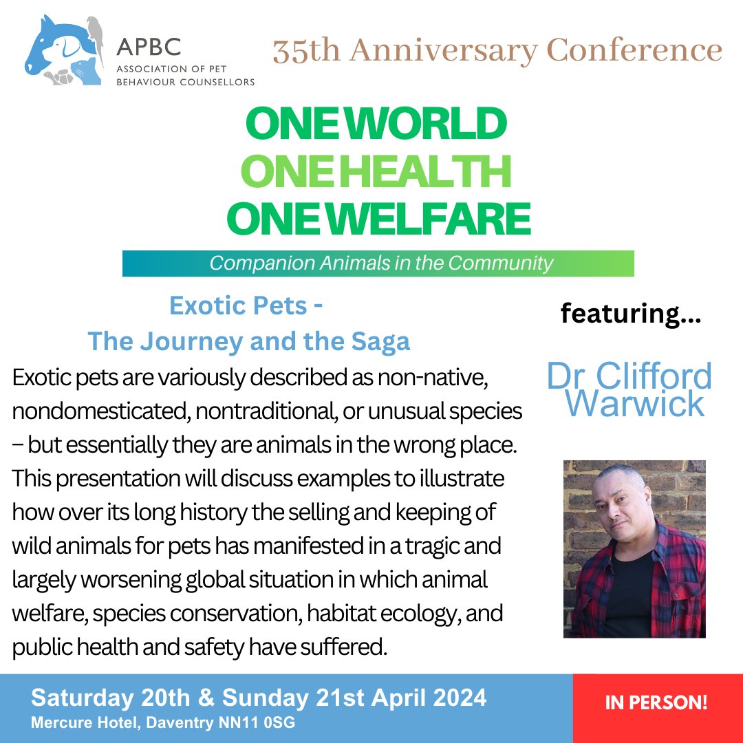 Find out more about ALL of our renowned speakers including Dr Clifford Warwick at: apbc.org.uk/apbc-conferenc…