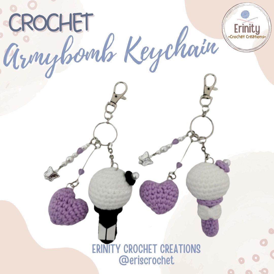 erinity_cc's tweet photo. ARMYBOMB CROCHET KEYCHAIN 💟

✨ Open for commission!
💸 100.00

🧶 Materials used
—milk cotton yarn
—felt paper
—butterfly &amp; pearl charms

📌Read pinned post for policies &amp; guidelines 
📌7-14 days production
💌 DM for inquiries 

t. bts army armybomb crochet wts lfb ph https://t.co/9MVM5sBm2E