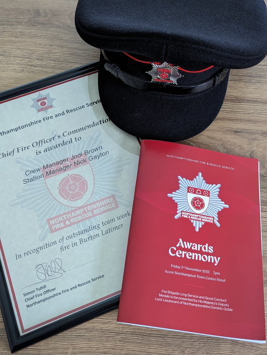 I had the pleasure of attending the @northantsfire Awards Ceremony with Mrs G last night. Great to see so many people receiving their 20yr & 30yr 🎖️ I was honoured to receive a CFOs Commendation along with other colleagues from across the service 📜