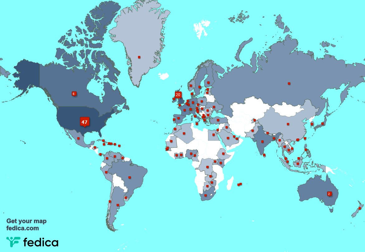 I have 13 new followers from USA 🇺🇸, and more last week. See fedica.com/!12stringjack