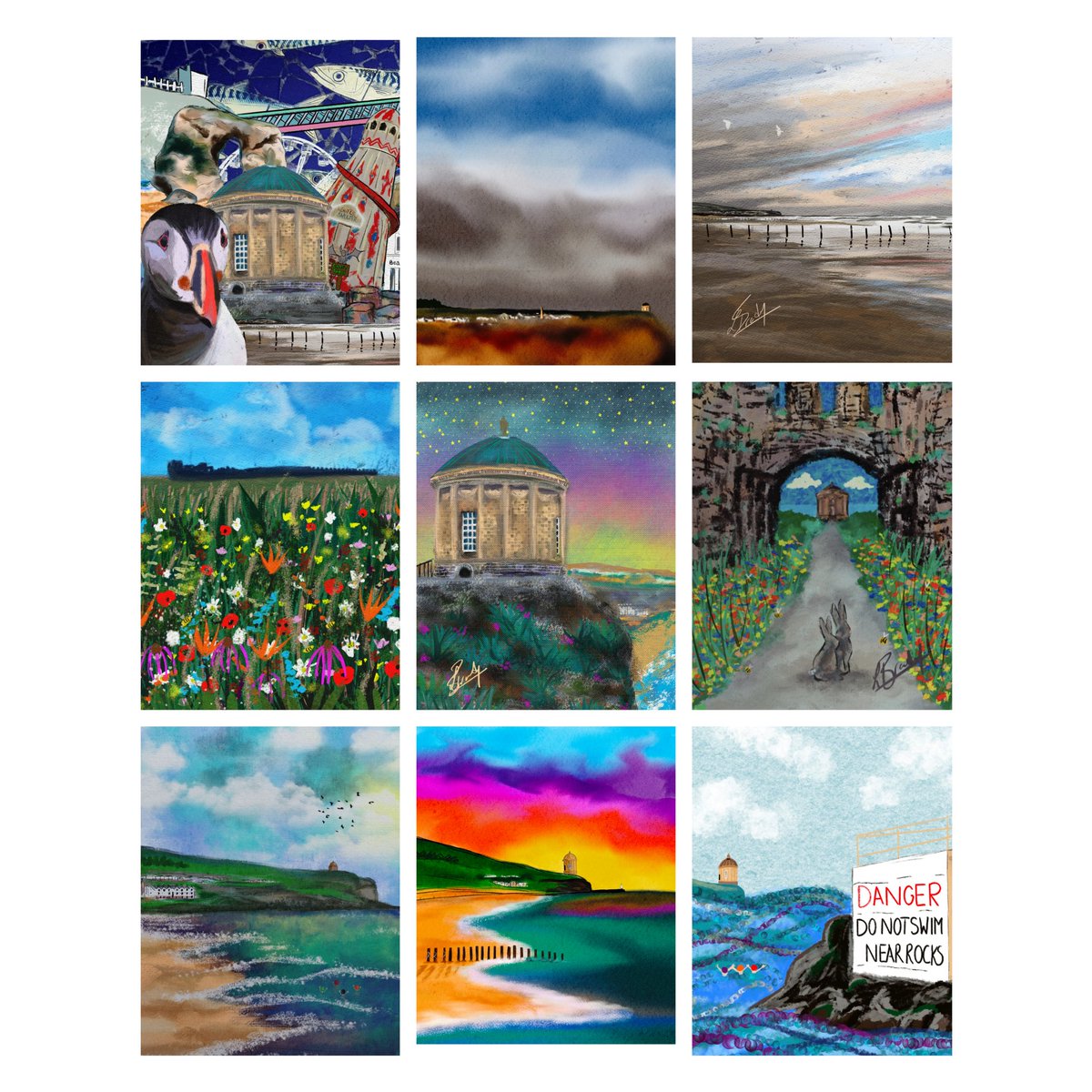 I walked on the beach this morning
Looking up there adorning
The cliff was Mussenden a circular work of art
A Library built with love and heart
Perched on the edge high above the sea
What a perfect place it must have been to read and sip tea

artbyloisbrady.etsy.com/?section_id=35…