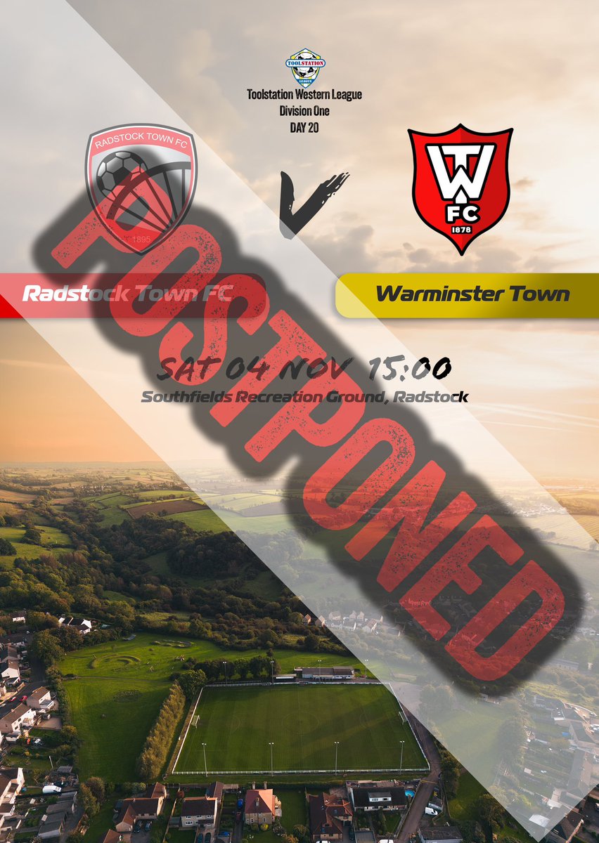 Today's match against @WarminsterTnFC Town is cancelled due to weather conditions. Stay tuned for the rescheduled date. Thanks for your support! #utm