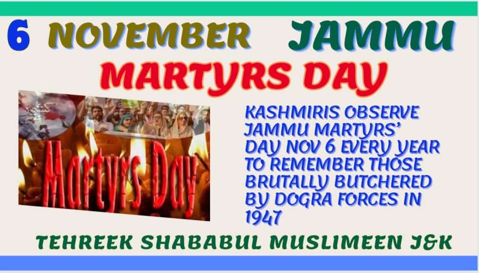 PanunKashmir20's tweet photo. Kashmiris observe Jammu martyrs’ day Nov 6 every year to remember those brutally butchered by Dogra forces in 1947 https://t.co/lChDweIPsW