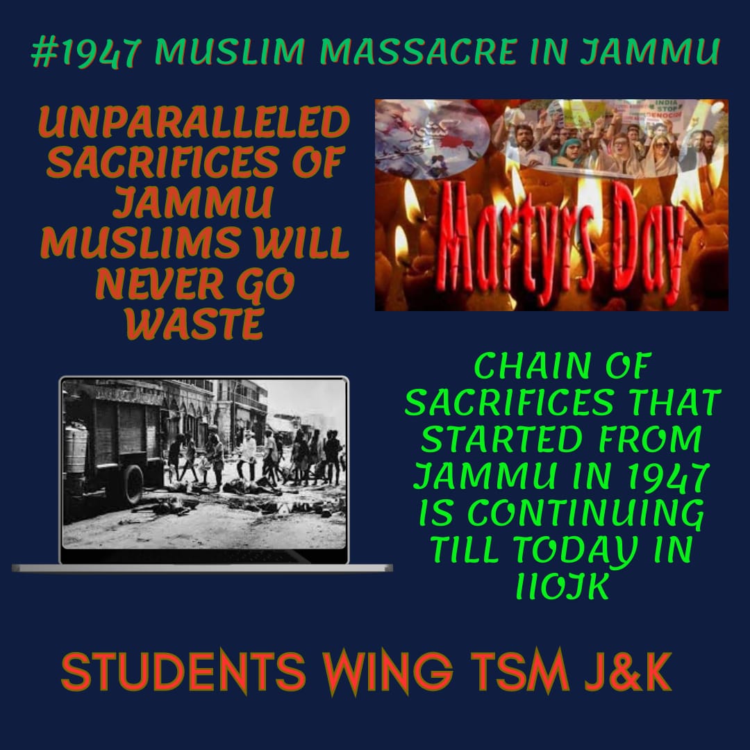 PanunKashmir20's tweet photo. Kashmiris observe Jammu martyrs’ day Nov 6 every year to remember those brutally butchered by Dogra forces in 1947 https://t.co/lChDweIPsW