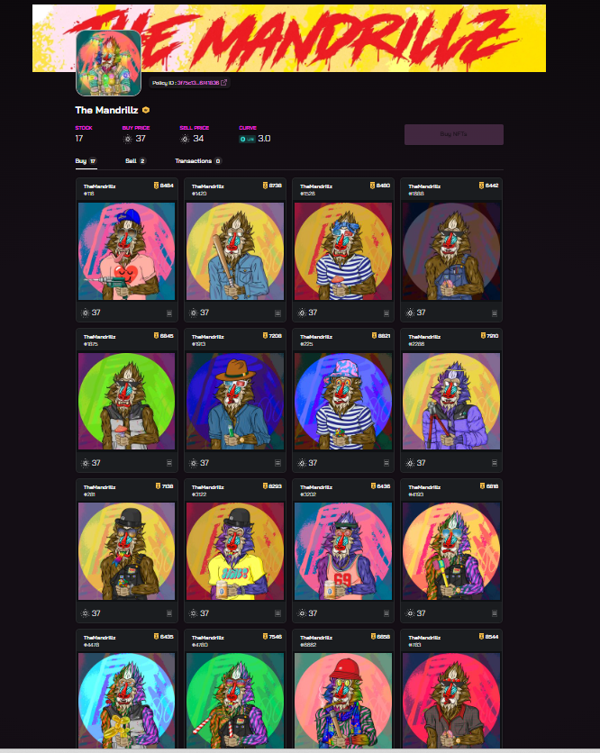 Always check <a href="/CswapDEX/">CSWAP | DEX</a> before you purchase a Mandrill 

Choose a drill for 37 ADA on CSWAP. The FP elsewhere is 49 ADA.

In the market for a Mandrill, save some ADA!

app.cswap.fi/nftcollectiond…