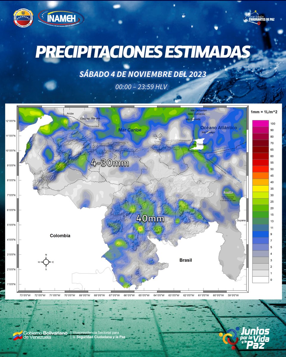 #4Nov #INAMEHInforma Precipitaciones Estimadas #FelizSábado