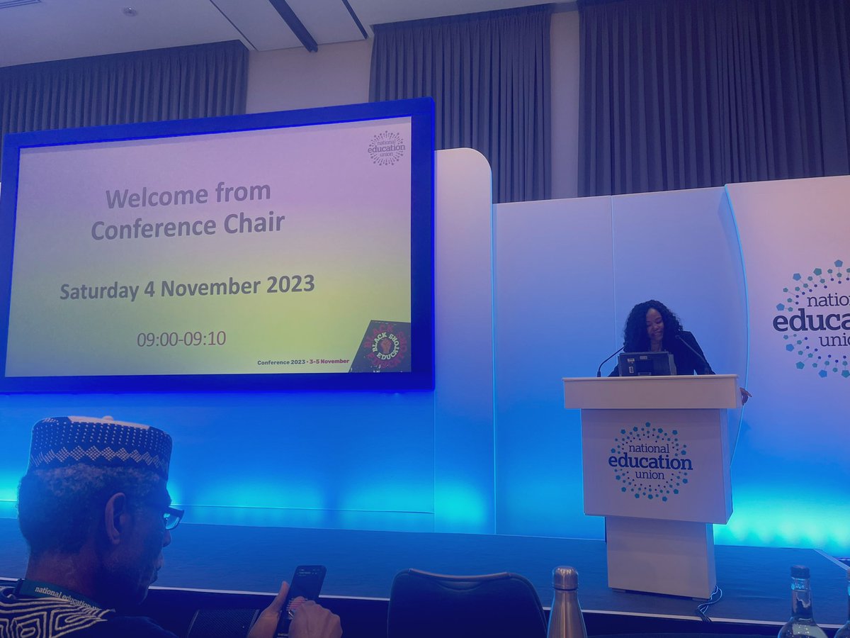 YaqubHanif's tweet photo. Denise Henry kicks off #BEC23 @NEUnion @LouiseLewis82 https://t.co/qzp80PSK7f