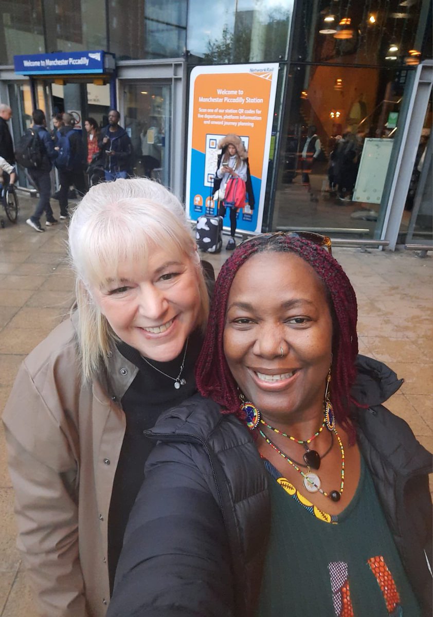Our @angelina_namiba is in Manchester with our @MichelleCrosto2 ready for an #OurStories event with the brilliant @GeorgeHouseTrst & the fabulous @RevJide