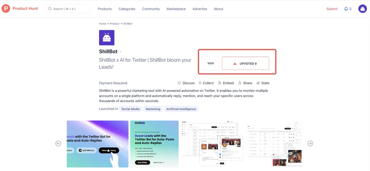 ShillBotxyz's tweet photo. GM GM Fam! ๐
๐ Exciting news! ShillBot, the AI-powered marketing tool for Twitter, has launched on @ProductHunt ๐
Check it out here: https://t.co/BjVKo1IRSR
We want YOUR UPVOTE๐ฅ๐ฅ
Don't miss out! #ShillBot #AI #TwitterMarketing #ProductHunt https://t.co/iCv9WDkNpM