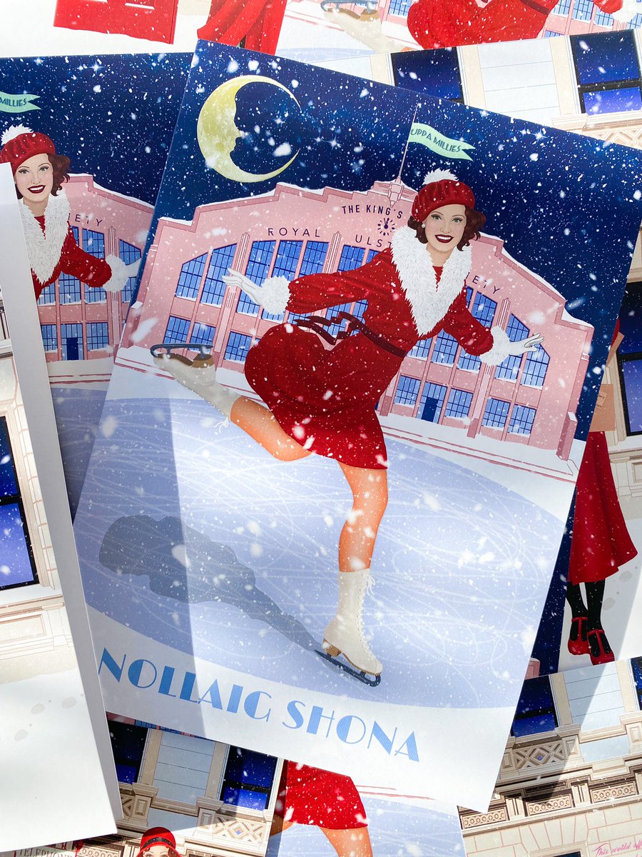 I hear Millie ice skating at the King’s Hall is our most popular card so far this year. Love how these images tap into your memories. 

Orders close at midnight tonight so get purchasing, tell your pals, share. All proceeds to <a href="/WomensAidNI/">Women's Aid NI</a> 💜 

shesellssanctuary.bigcartel.com