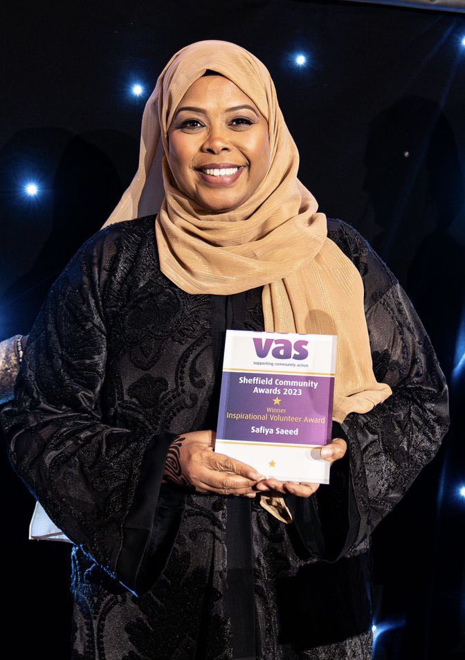 nspirational Volunteer Awards 2023 🏆Great feeling when your city recognise your work. As a Black woman with Hijab in leadership there are lots of barriers but I am proud of Sheffield is moving towards building bridges demolish those barriers.@vasnews pics by @itsNateDotUK
