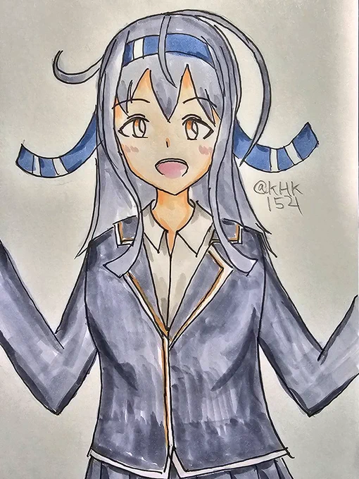 初霜ちゃん #艦これ版深夜の真剣お絵描き60分一本勝負 #艦これ版真剣お絵描き60分一本勝負_20231104 #初霜進水日