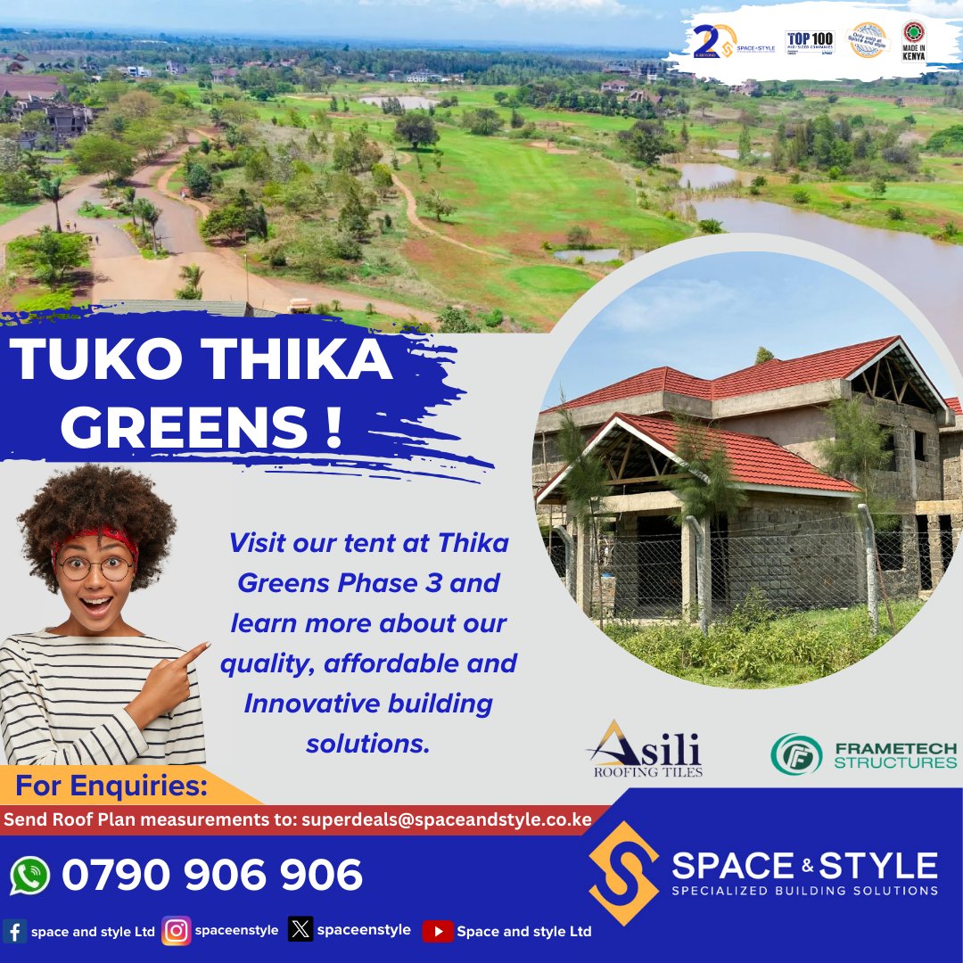 Visit our tent Today at the Thika Greens Phase 3 Open Day !

Take a look at the building solutions we offer !

#thikagreensphase3 #thikagreens #thika #thikagreensgolf #property #roofingsolutions #buildingsolutions #manufacturers #trendingevents #kenya