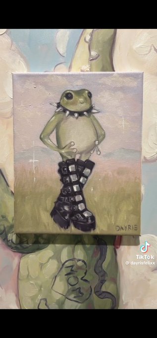 I bought this oil painting of this distinguished little man 🐸 Once it arrives,I think I'll dress up as<a href="/tag/mvsales"class="tags"><span>#mvsales</span></a>
