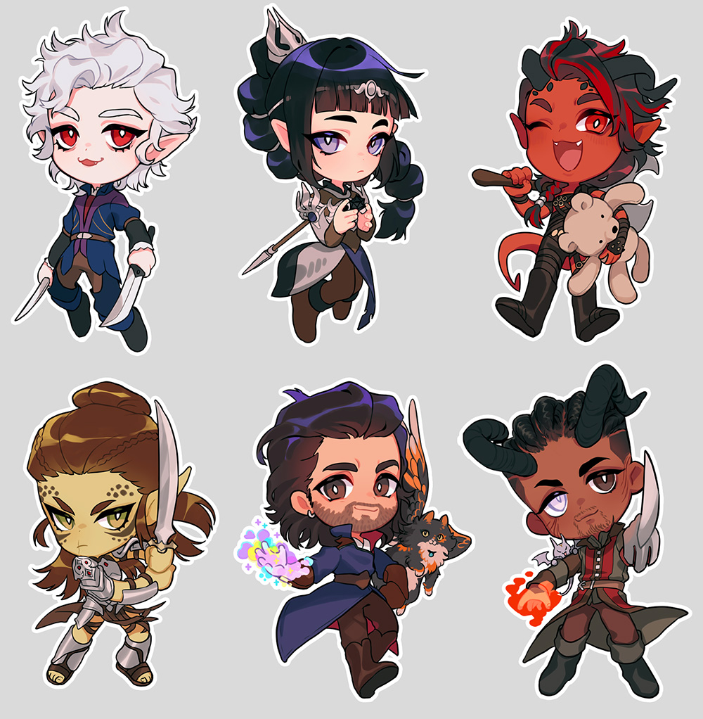 made a set of these chaotic lil babies #BG3