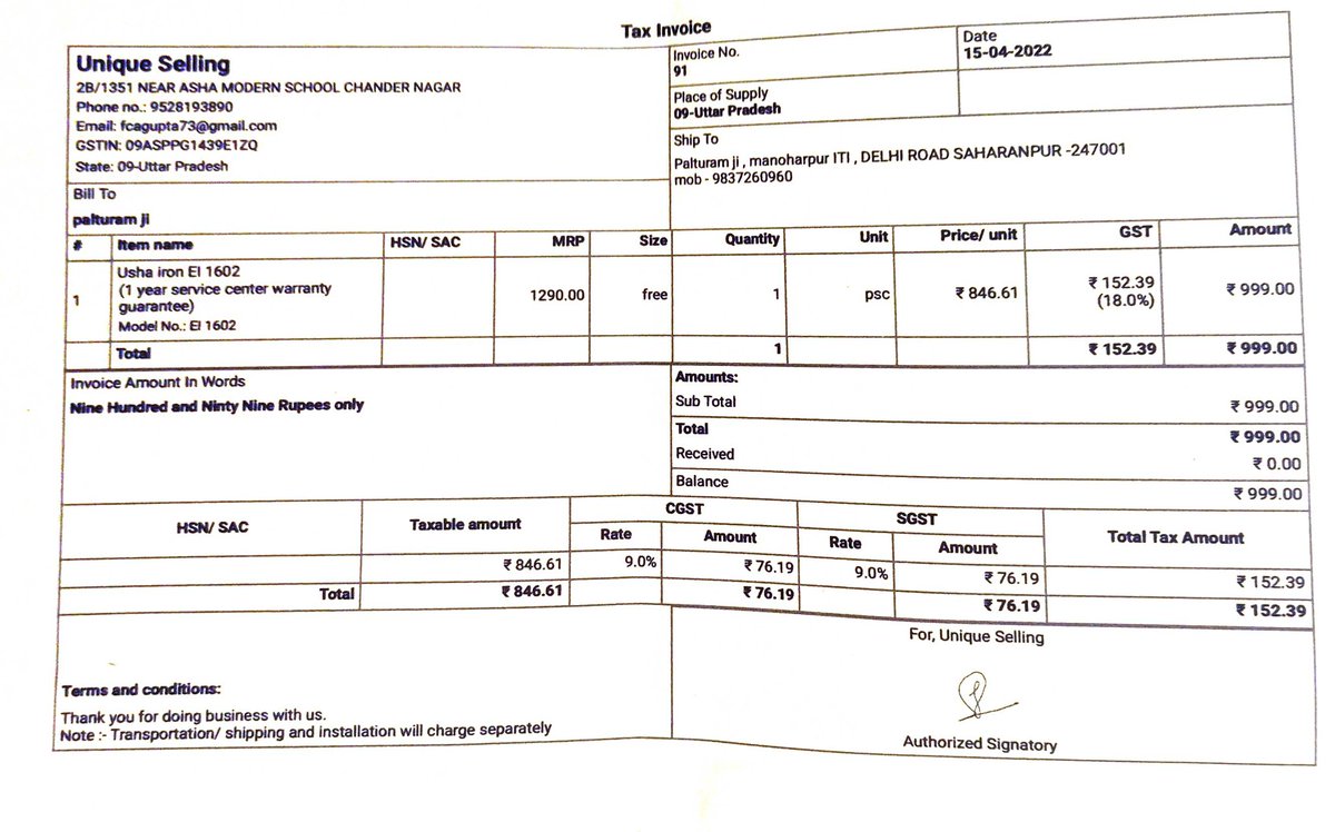 deepak_precious's tweet photo. Worst service i ever seen from @UshaIntl i purchased iron from unique selling but now it doesn't work and i called toll free no. they said you can exchange your iron from the dealer but he said he doesn't has a dealership he can't help so here i request you pls take cognizance https://t.co/fZzarmH4VY