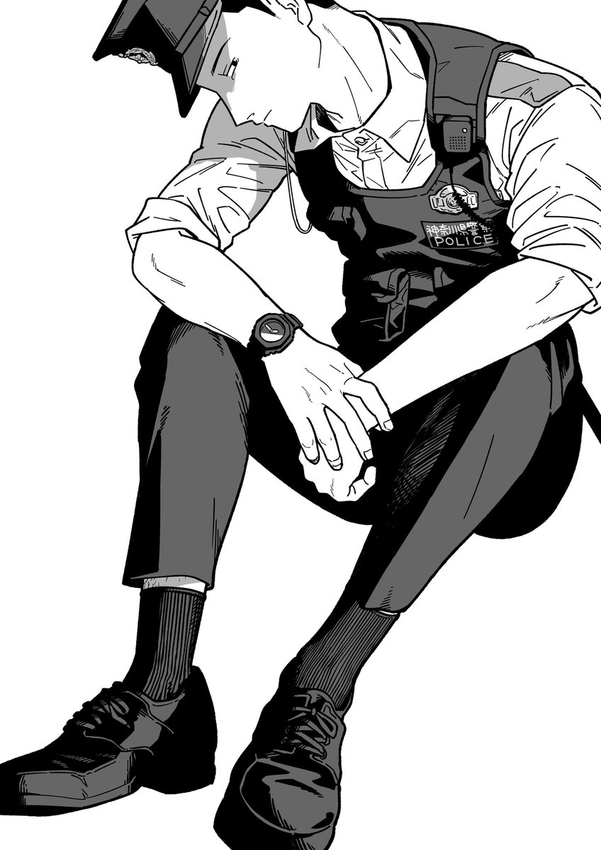 1boy male focus uniform watch greyscale monochrome wristwatch  illustration images
