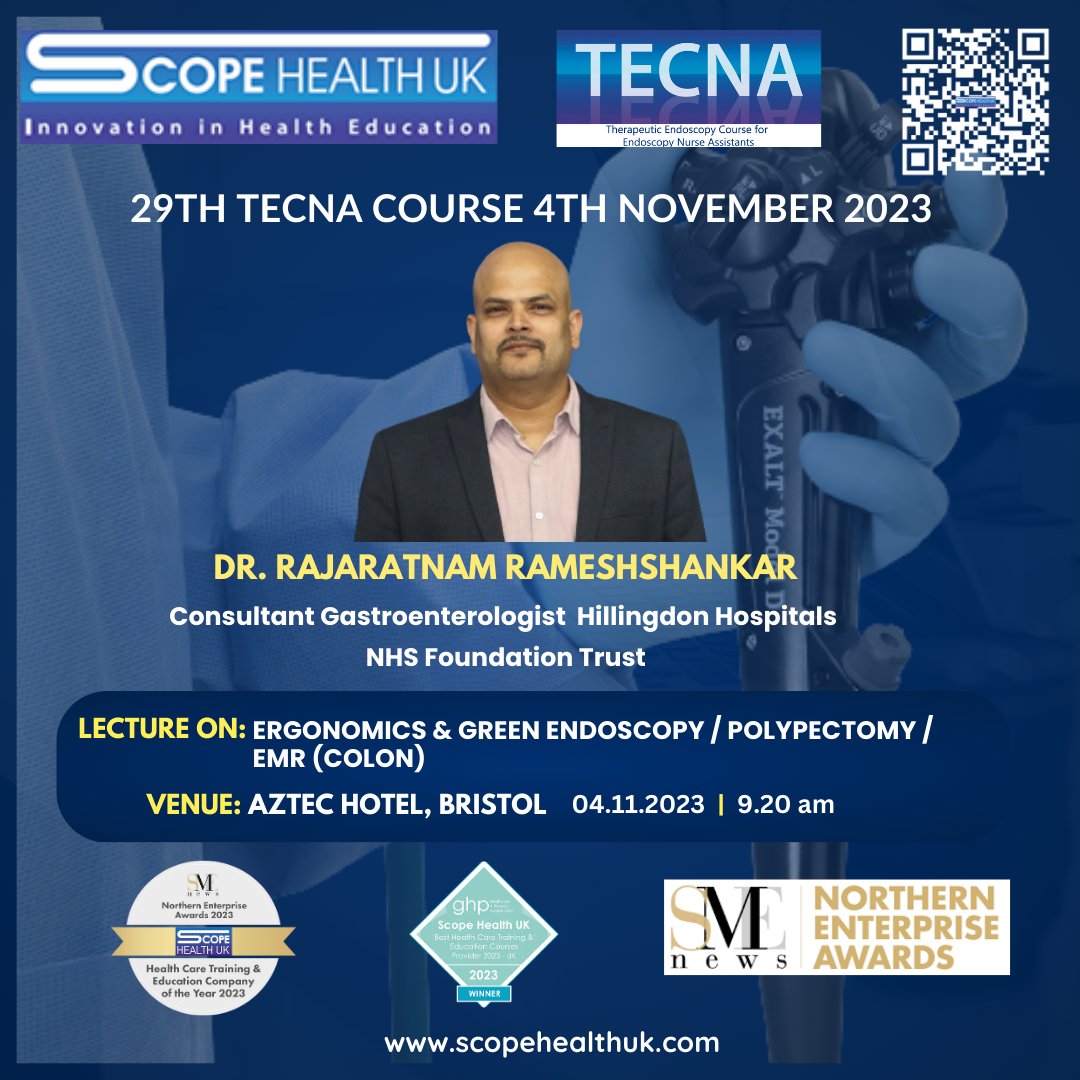 ScopeHealthUK's tweet photo. 🔌👩‍⚕️ Exciting Lecture Alert! Dr. Rajaratnam Rameshshankar's insightful lecture on "ERGONOMICS &amp; GREEN ENDOSCOPY / POLYPECTOMY / EMR (COLON)" ⚡🌡#29TECNA #4Nov23 #Bristol #Polypectomy #EMR #Greenendoscopy #ERGONOMICS https://t.co/4t9QWxYbIX