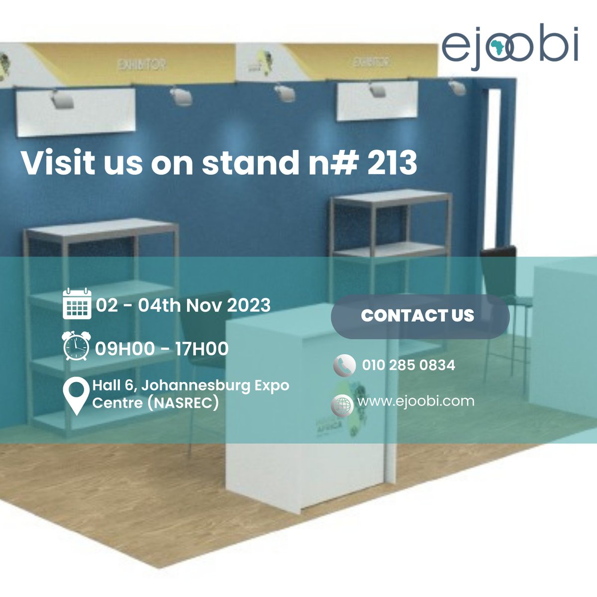 FaithfulFia's tweet photo. The ejoobi team is been here from the 2nd - 4th of November at Nasrec, Johannesburg

As one of the SMME exhibitors, Made in Africa Global Trade, Local Impact by AGOA

#madeinafrica #agoa #expo2023 #SowetoDerby https://t.co/tCJJhF4t0t