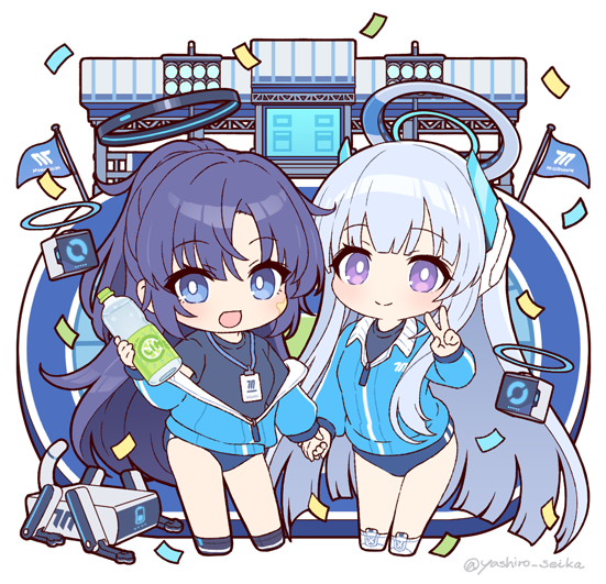 カヨコ「ブルアカのアクリルキーホルダーの通販を開始しました新作はユウカ&ノア、アル、コハ」|八城惺架（シロ）のイラスト
