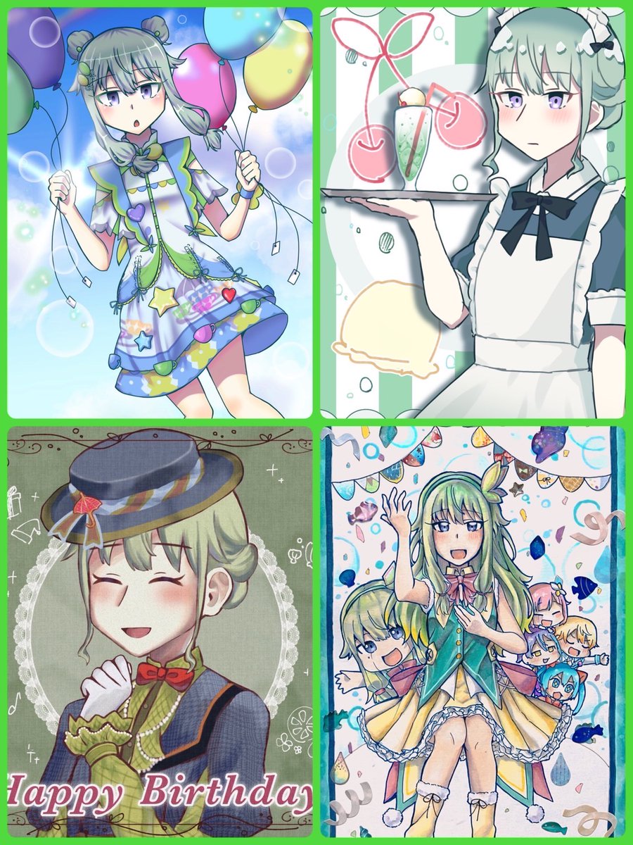 #いい推しの日 
今まで描いた推し🤍💛💚 