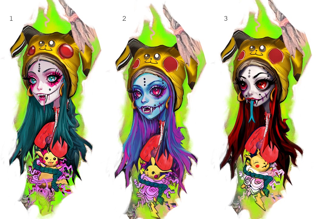 vinnikiniki's tweet photo. Which one da best 1, 2 or 3? 🤔
#feedbackplease #artfeedback #krasue #tattoodesign https://t.co/WEICfdexV3