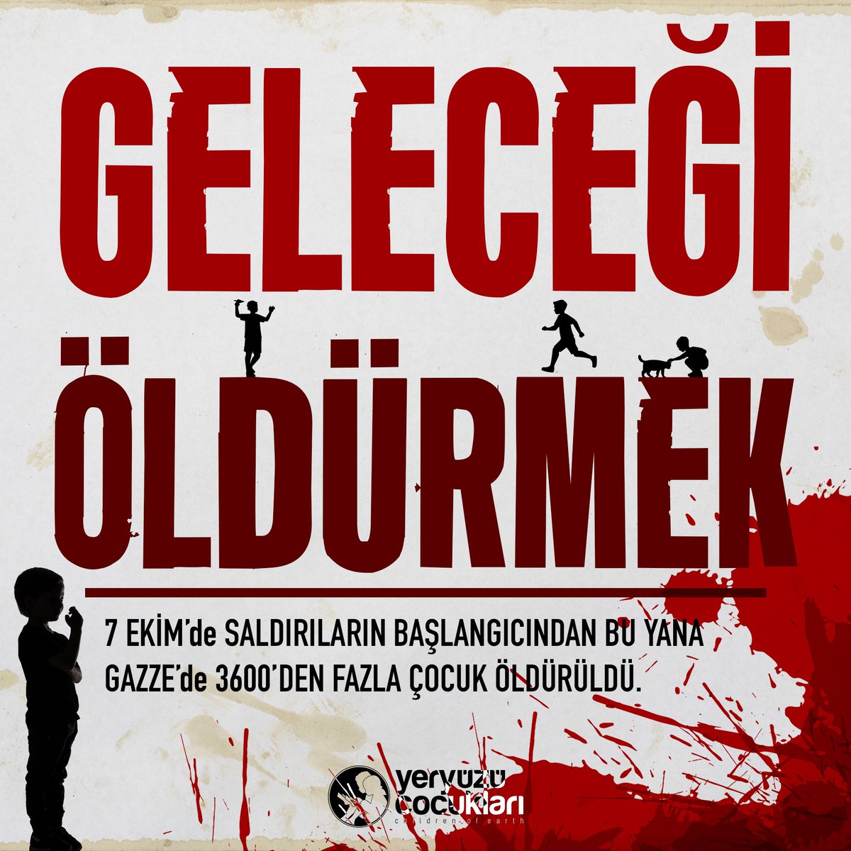 İsrail 7 Ekim’den bu yana 3600’den fazla çocuğu öldürdü. Geleceğin öldürülmesine sessiz kalma! 

#ChildrenUnderFire