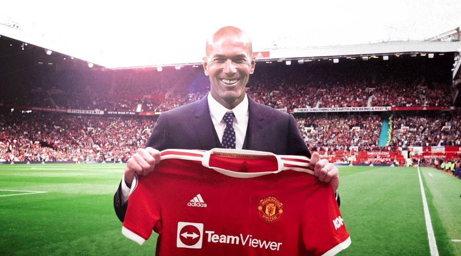 taadaa1905's tweet photo. "Could Zidane be the next manager for Man United? 🤔🔴⚽ It's an intriguing possibility that has fans and experts talking. What do you think about the prospect of Zidane leading the Red Devils to success?" #ManUnited #Zidane #NextManager" https://t.co/j3wGm4fE51